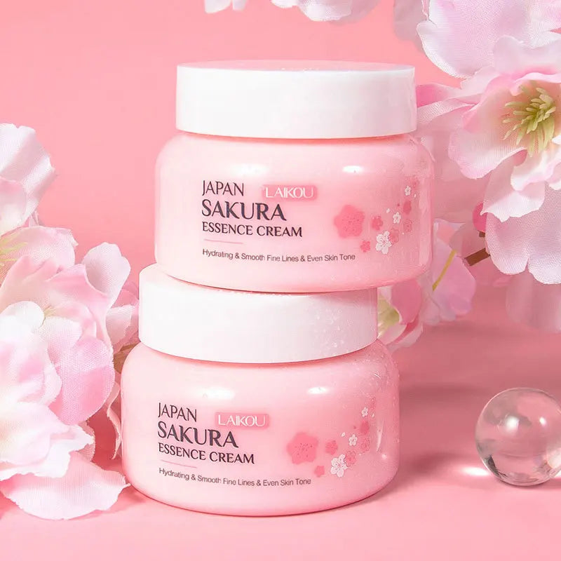 2Pcs  Japan Sakura Essence Face Cream Cherry Blossom Smoothing Facial Cream Moisturizing Hydration Korean Skin Care
