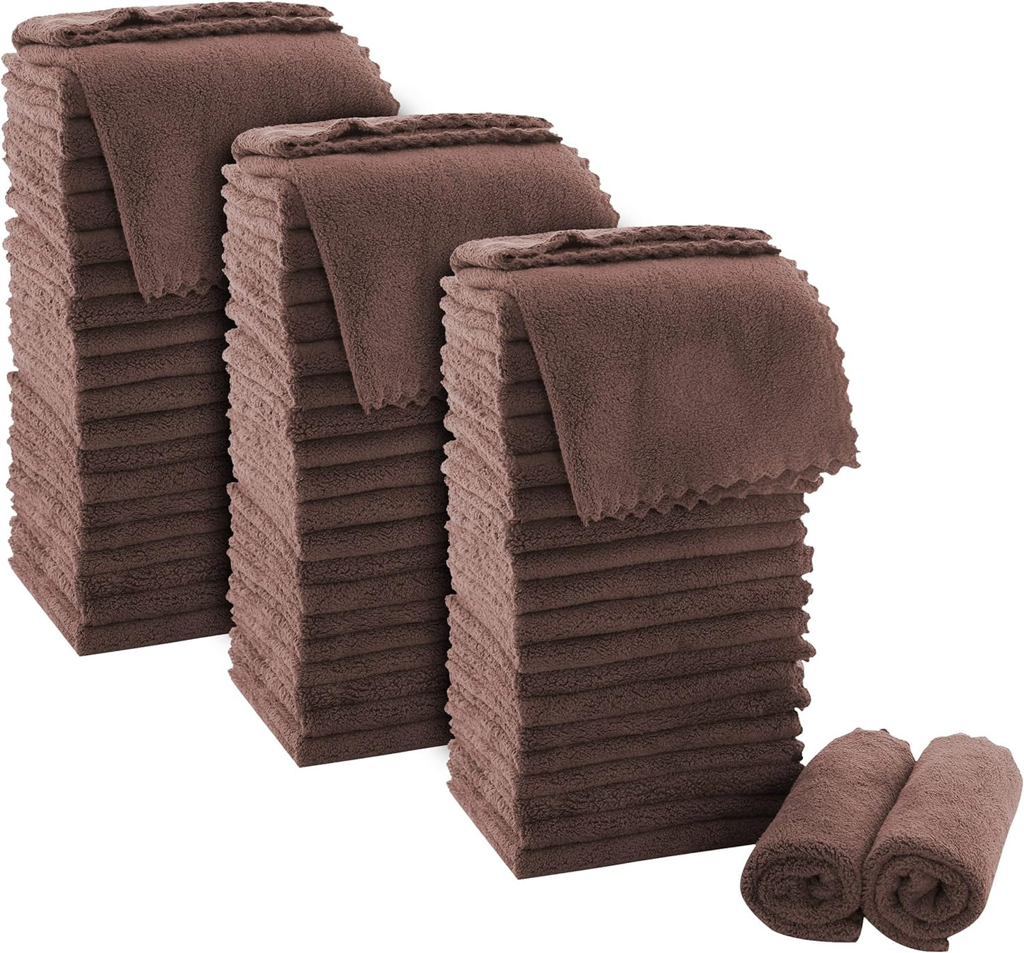 Ultra Soft Premium Washcloths Set - 12 X 12 Inches - 24 Pack - Quick Drying - Highly Absorbent Coral Velvet Bathroom Wash Clothes - Use as Bath, Spa, Facial, Fingertip Towel (Grey)